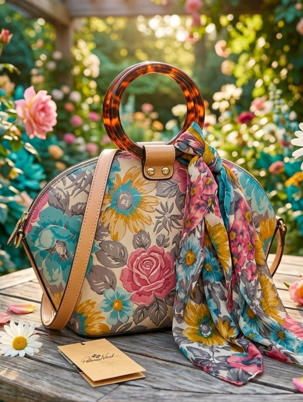 Patricia Nash 2 PC Meldola Dome Crossbody Bag & Scarf